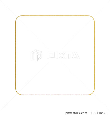透明背景上的金色圓形方形框架 129148522