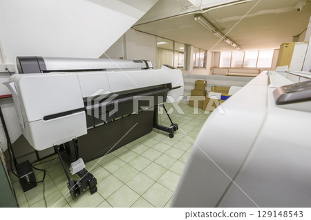 The equipment for a press in a modern printing house. 129148543