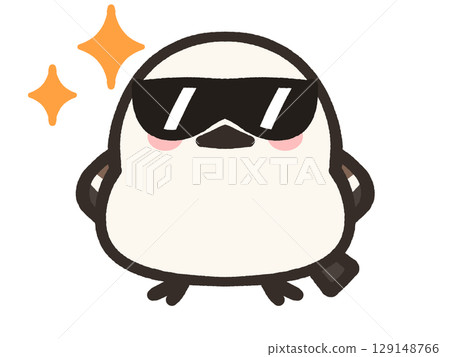 鬆散的長尾山雀的插圖素材 129148766