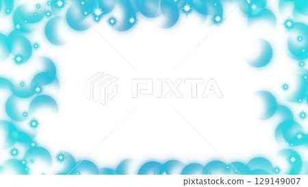 Light blue half-moon bubble light frame (transparent background) 129149007