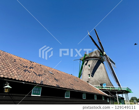 Windmills in Zaanse Schans, Netherlands Windmills in Zaanse Schans, Netherlands 129149111