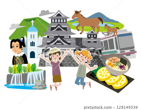 熊本縣的熱門旅遊景點和當地美食 129149339