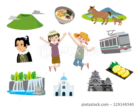 Popular tourist spots and local cuisine in Kumamoto Prefecture 129149340