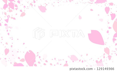 Spring frame graphic material of particles with cherry blossom petals flying Spring frame graphic material of particles with cherry blossom petals flying 129149366