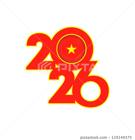 2026 banner with Vietnam flag inside. 129149375