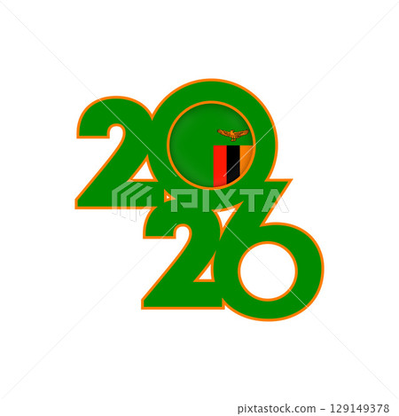 2026 banner with Zambia flag inside. 129149378