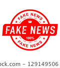 Red FAKE NEWS circular stamp 008 129149506