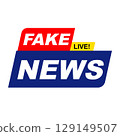 Red FAKE NEWS live logo design for social network platform 007 129149507