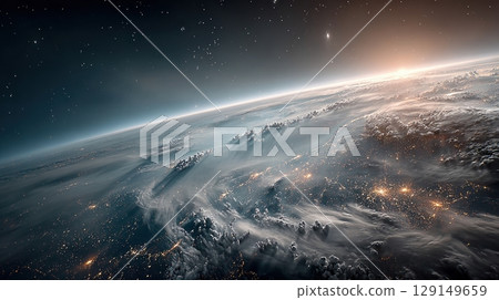 Earth sunrise seen from space 129149659