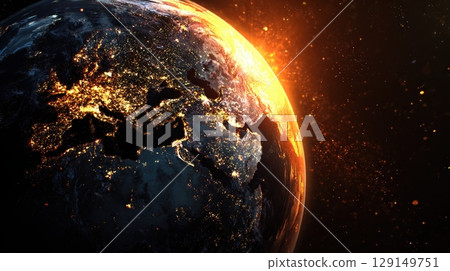 Earth sunrise seen from space 129149751