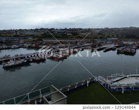 Aerial view of the harbor at Port Elizabeth, South Africa 129149844