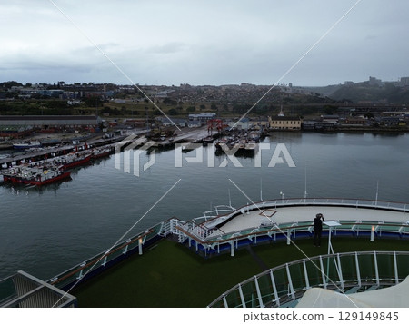 Aerial view of the harbor at Port Elizabeth, South Africa 129149845