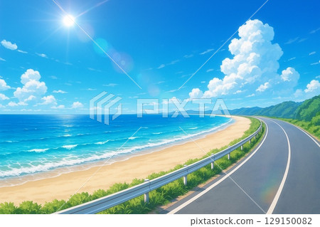 海景、沙灘、濱海公路 129150082