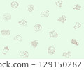Cute wrapping paper with a sweets pattern 129150282