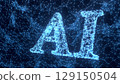AI characters made up of digital networks 129150504