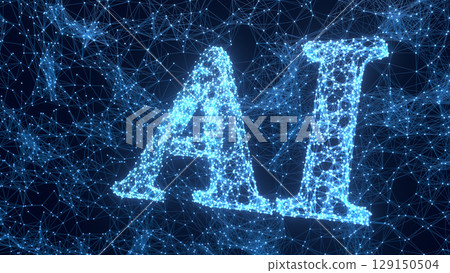AI characters made up of digital networks AI characters made up of digital networks 129150504