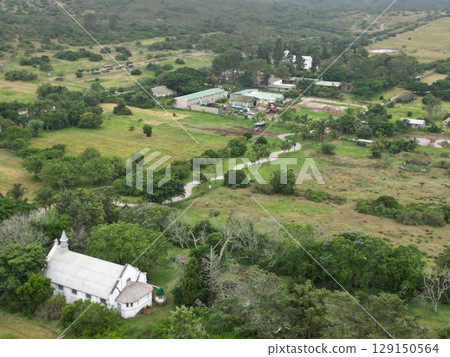 Aerial view of a settlement in the Kwant Game Reserve in South Africa Aerial view of a settlement in the Kwant Game Reserve in South Africa 129150564