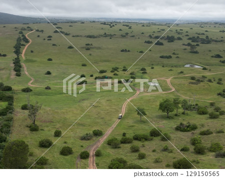 Aerial view of the landscape of Kwand Game Reserve in South Africa Aerial view of the landscape of Kwand Game Reserve in South Africa 129150565