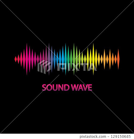 Sound Wave. Colorful sound waves for party, DJ, pub, clubs, discos. Audio equalizer technology. illustration 129150685
