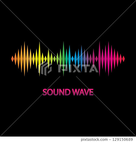 Sound Wave. Colorful sound waves for party, DJ, pub, clubs, discos. Audio equalizer technology. illustration 129150689
