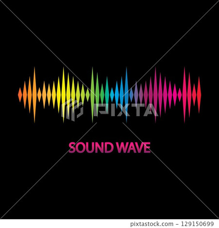 Sound Wave. Colorful sound waves for party, DJ, pub, clubs, discos. Audio equalizer technology. illustration Sound Wave. Colorful sound waves for party, DJ, pub, clubs, discos. Audio equalizer technology. illustration 129150699