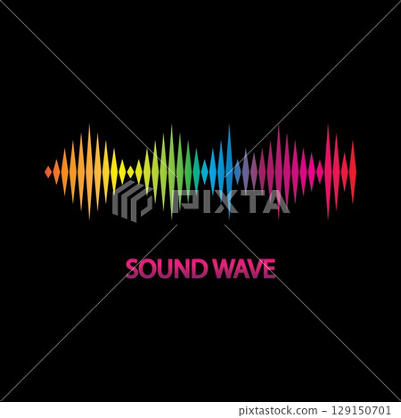 Sound Wave. Colorful sound waves for party, DJ, pub, clubs, discos. Audio equalizer technology. illustration 129150701