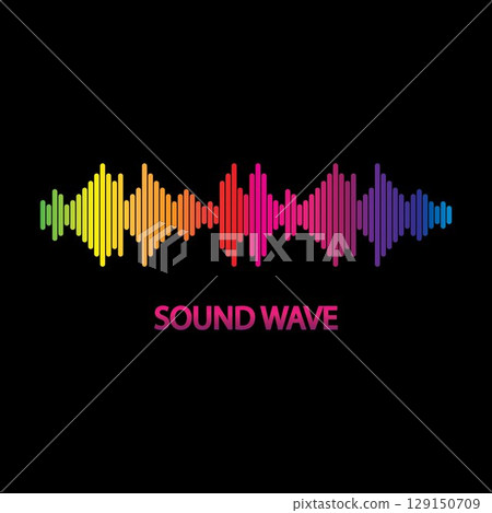 Sound Wave. Colorful sound waves for party, DJ, pub, clubs, discos. Audio equalizer technology. illustration Sound Wave. Colorful sound waves for party, DJ, pub, clubs, discos. Audio equalizer technology. illustration 129150709