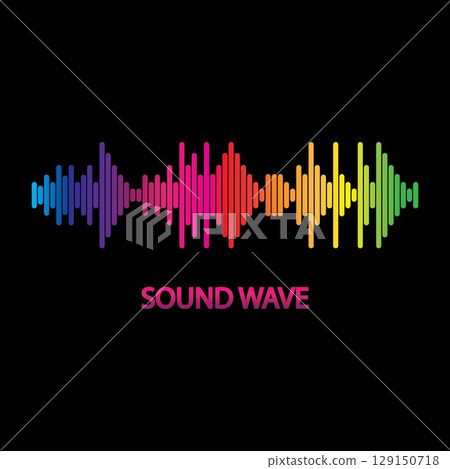 Sound Wave. Colorful sound waves for party, DJ, pub, clubs, discos. Audio equalizer technology. illustration Sound Wave. Colorful sound waves for party, DJ, pub, clubs, discos. Audio equalizer technology. illustration 129150718