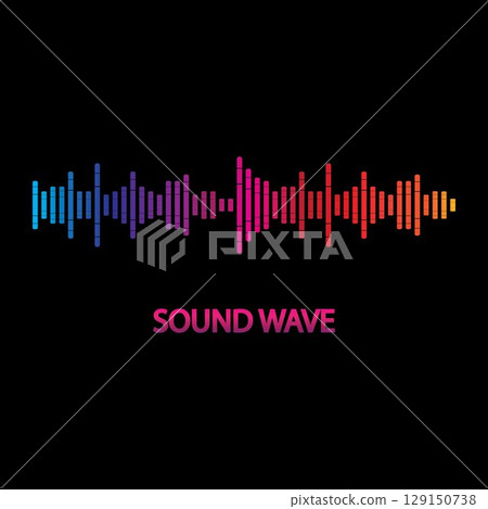 Sound Wave. Colorful sound waves for party, DJ, pub, clubs, discos. Audio equalizer technology. illustration Sound Wave. Colorful sound waves for party, DJ, pub, clubs, discos. Audio equalizer technology. illustration 129150738