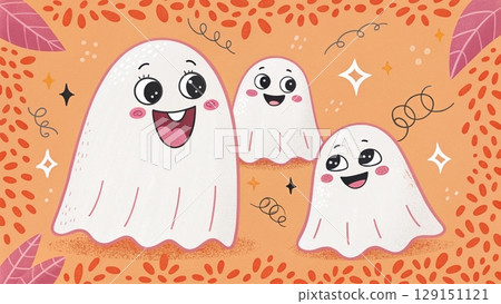 Cute Ghost Pattern halloween Background Colors Cute Ghost Pattern halloween Background Colors 129151121