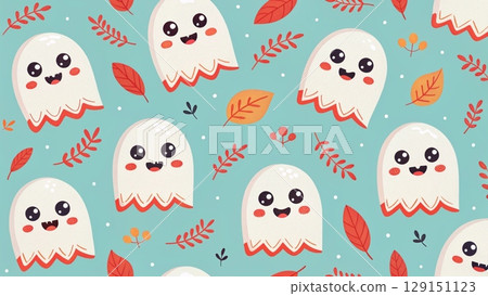 Cute Ghost Pattern halloween Background Colors Cute Ghost Pattern halloween Background Colors 129151123
