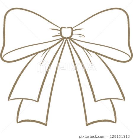 Brown Outline cute bow ribbon for coloring decoration celebrating party gift valentine coquette love 129151513