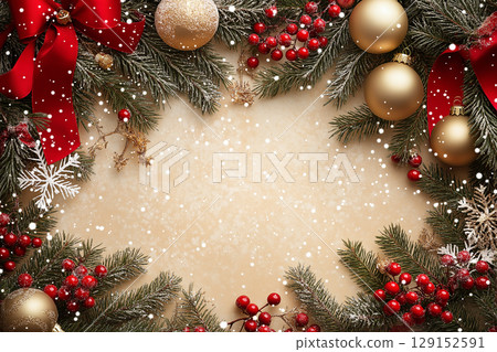 Christmas holiday decoration capturing winter festive ornaments and seasonal celebration decor Christmas holiday decoration capturing winter festive ornaments and seasonal celebration decor 129152591