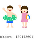 來海裡游泳的孩子們 129152601