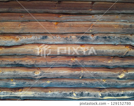 Textured Wooden Logs Featuring Natural Weathering Patterns That Enhance Their Aesthetic Appeal 129152780