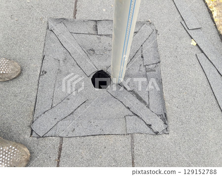 Installing a pole in textured flooring includes safety features for protection and accessibility Installing a pole in textured flooring includes safety features for protection and accessibility 129152788