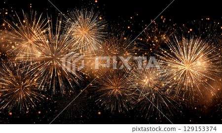 Lots of golden fireworks Lots of golden fireworks 129153374