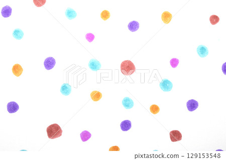 Polka Dot Spotty Circle Spots In Childrens  Felt Tip Pen Rainbow Background 129153548
