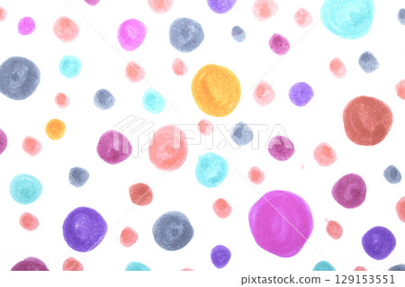 Polka Dot Spotty Circle Spots In Childrens Felt Tip Pen Rainbow Background Polka Dot Spotty Circle Spots In Childrens Felt Tip Pen Rainbow Background 129153551