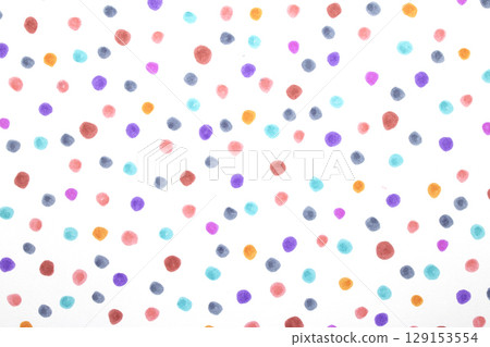 Polka Dot Spotty Circle Spots In Childrens  Felt Tip Pen Rainbow Background 129153554