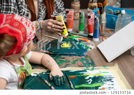 Join us for a Creative Art Session where kids and parents can enjoy painting together Join us for a Creative Art Session where kids and parents can enjoy painting together 129153716