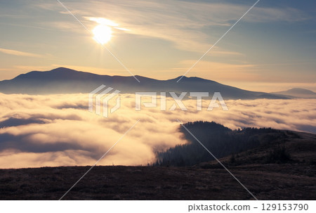 morning in mountains 129153790
