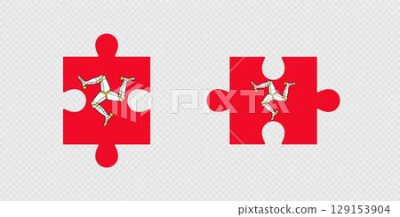 Puzzle Pieces with Isle of Man Flag. Puzzle Pieces with Isle of Man Flag. 129153904