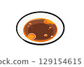 Hand-drawn illustration of gyoza sauce 129154615