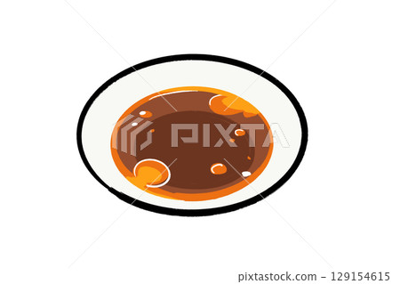 Hand-drawn illustration of gyoza sauce Hand-drawn illustration of gyoza sauce 129154615