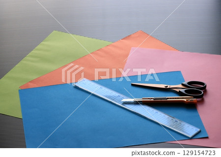 Cutter knife and ruler Paper craft tools Cutter knife and ruler Paper craft tools 129154723