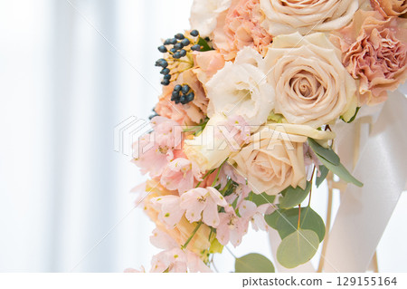 Pink cherry blossom bouquet to boost your luck in love 129155164