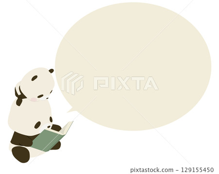 熊貓大聲朗讀。包括對話泡泡。 熊貓大聲朗讀。包括對話泡泡。 129155450