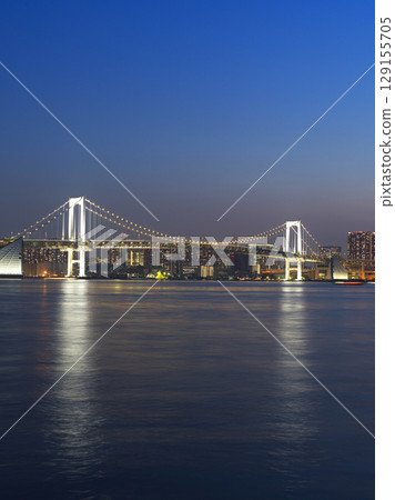 Rainbow Bridge night view from Toyosu Gururi Park 129155705