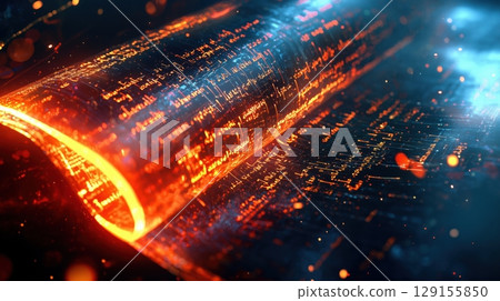 流動光字元的數位捲軸藝術 流動光字元的數位捲軸藝術 129155850